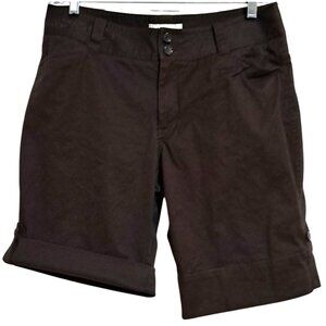 Crazy Shirts Brown Bermuda Shorts Womens Size 12 Cotton Blend Embroidered Detail